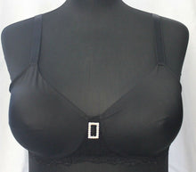 Lade das Bild in den Galerie-Viewer, BH schwarz ohne Bügel mit Spitze und Strass steinen Cup: A-E Größe 75-100 (140)