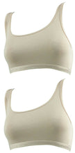 Lade das Bild in den Galerie-Viewer, Uniconf 2-er Pack Sport BH Bustier 92% Baumwolle weiß, schwarz oder haut