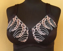Lade das Bild in den Galerie-Viewer, Nuance Spitzen BH schwarz-rose Cup F, Größe 75-100 (C27)