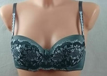 Lade das Bild in den Galerie-Viewer, Kris Line Push-Up-BH mit Stickerei, grün, Cups A-C, E, Größe: 70-75 (C133)