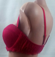 Lade das Bild in den Galerie-Viewer, Schalen-BH mit Bügel und Spitze, Cups B-C, Größe 80-90, rot (N28)