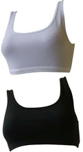 Lade das Bild in den Galerie-Viewer, Uniconf 2-er Pack Sport BH Bustier 92% Baumwolle weiß, schwarz oder haut