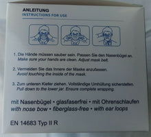 Lade das Bild in den Galerie-Viewer, 50-er Packung  Medizinischer Mundschutz Mundmaske, Typ II R
