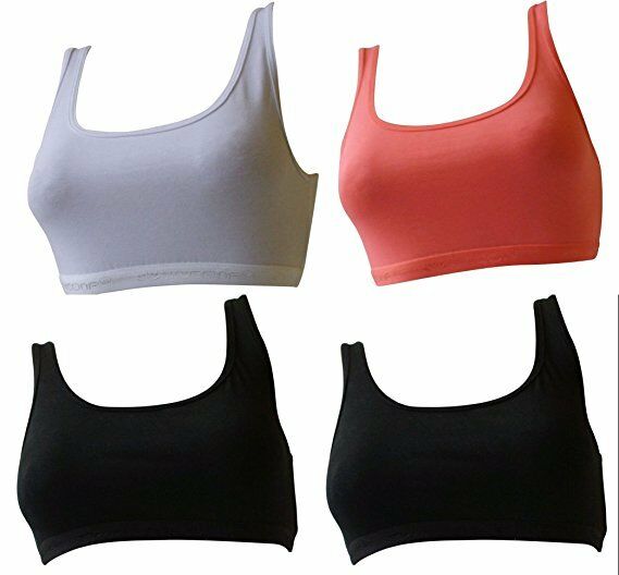 4-er Packung Sport BH Bustier bis 3XL, 92% Baumwolle (Stück ab 4,99 Euro) (156S)