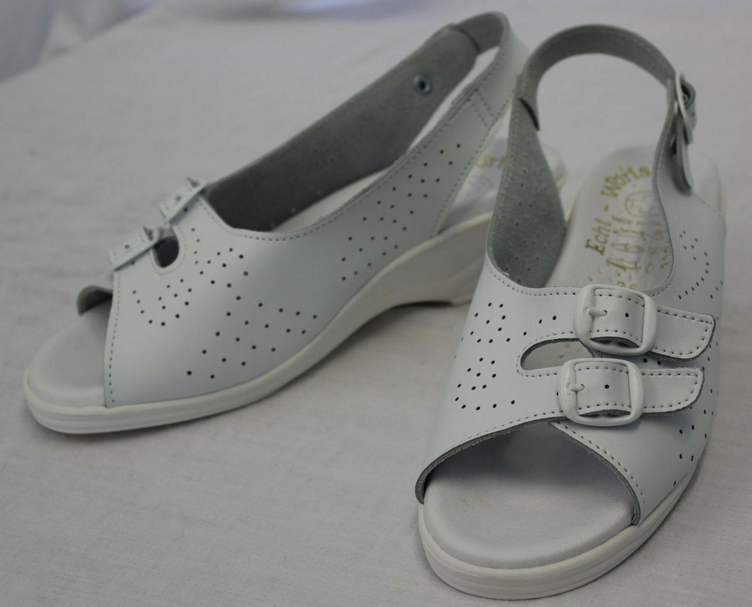 Leder Sandalette Carina weiss Größe 36-41 (Sch 26)