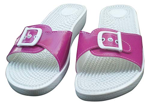 Sanitaria Damen Massage, Pantolette, Badeschuh Gr: 35-42 pink oder Jeansfarbig